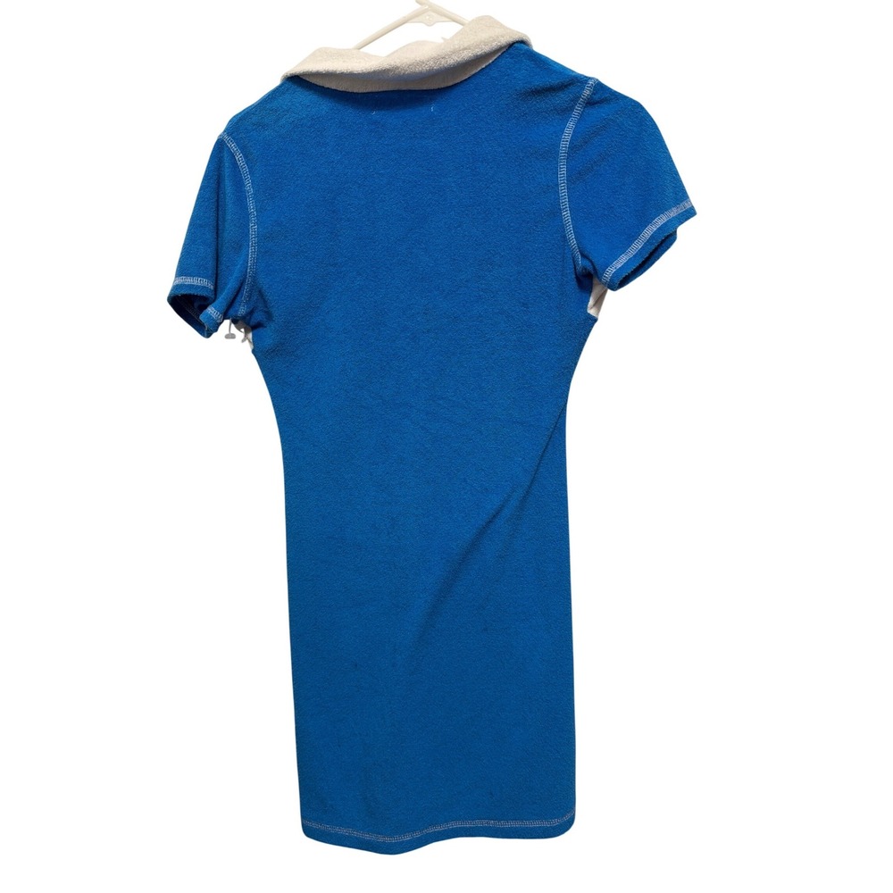 URBAN OUTFITTERS Blue White Striped Terry Cloth Polo Shirt Dress‎ Size S - Picture 4 of 4